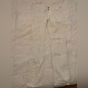 Hudson Jeans skinny white with exposed seams size 24 button fly